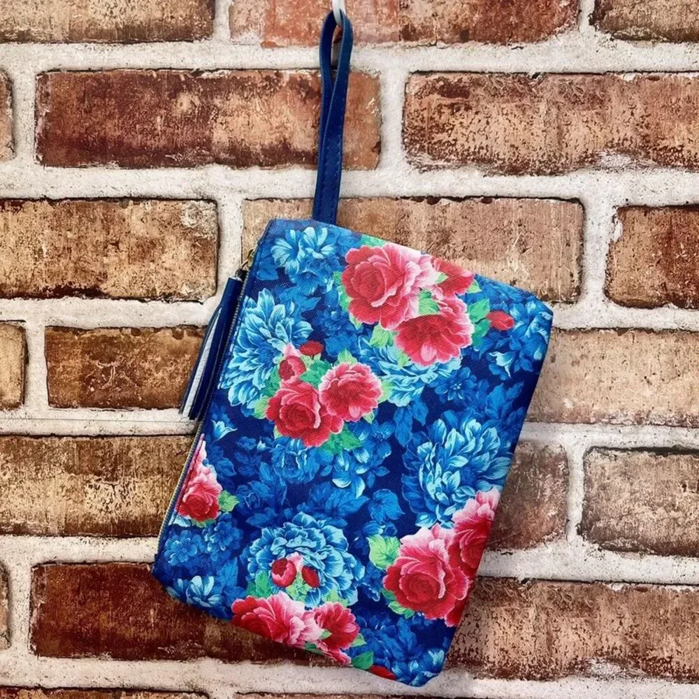 The Pioneer Woman Heritage Floral Cosmetic Travel Bag Makeup Tote Wristlet